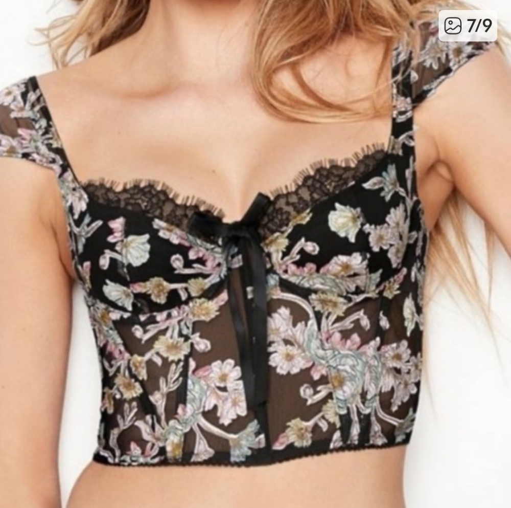 Victoria Secret Dream Angels Floral Corset Top Size 34B